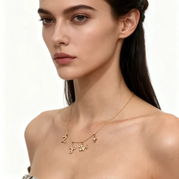 Alternative view of Your Personal Constellation​ - Monogram & Birthstone Charm Necklace