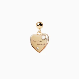 Engravable Heart Charm – Trust in timing