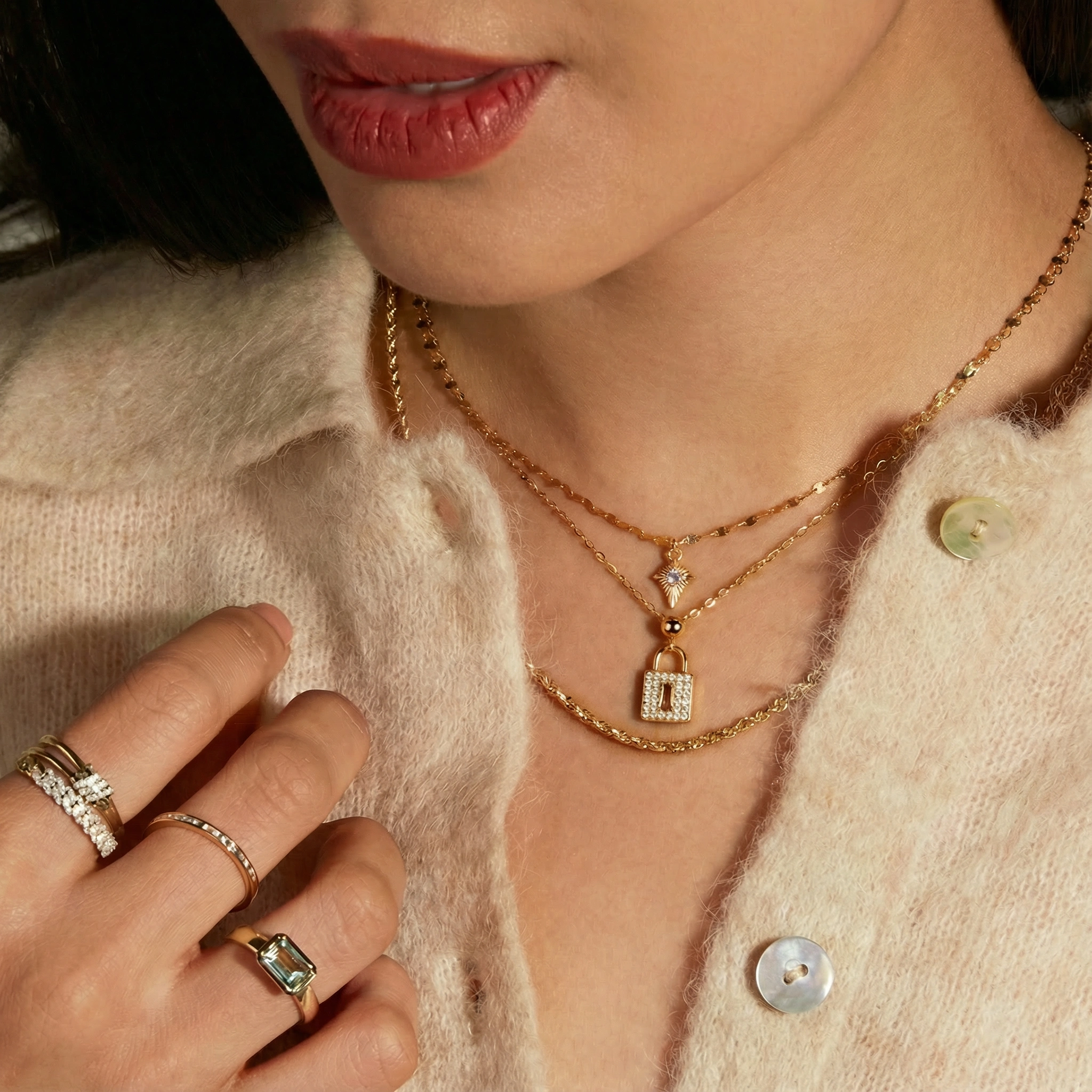 Diamond Lock Charm - Sterling Silver & Cubic Zirconia Heart Lock Charm for Bracelet or Necklace - Image 4