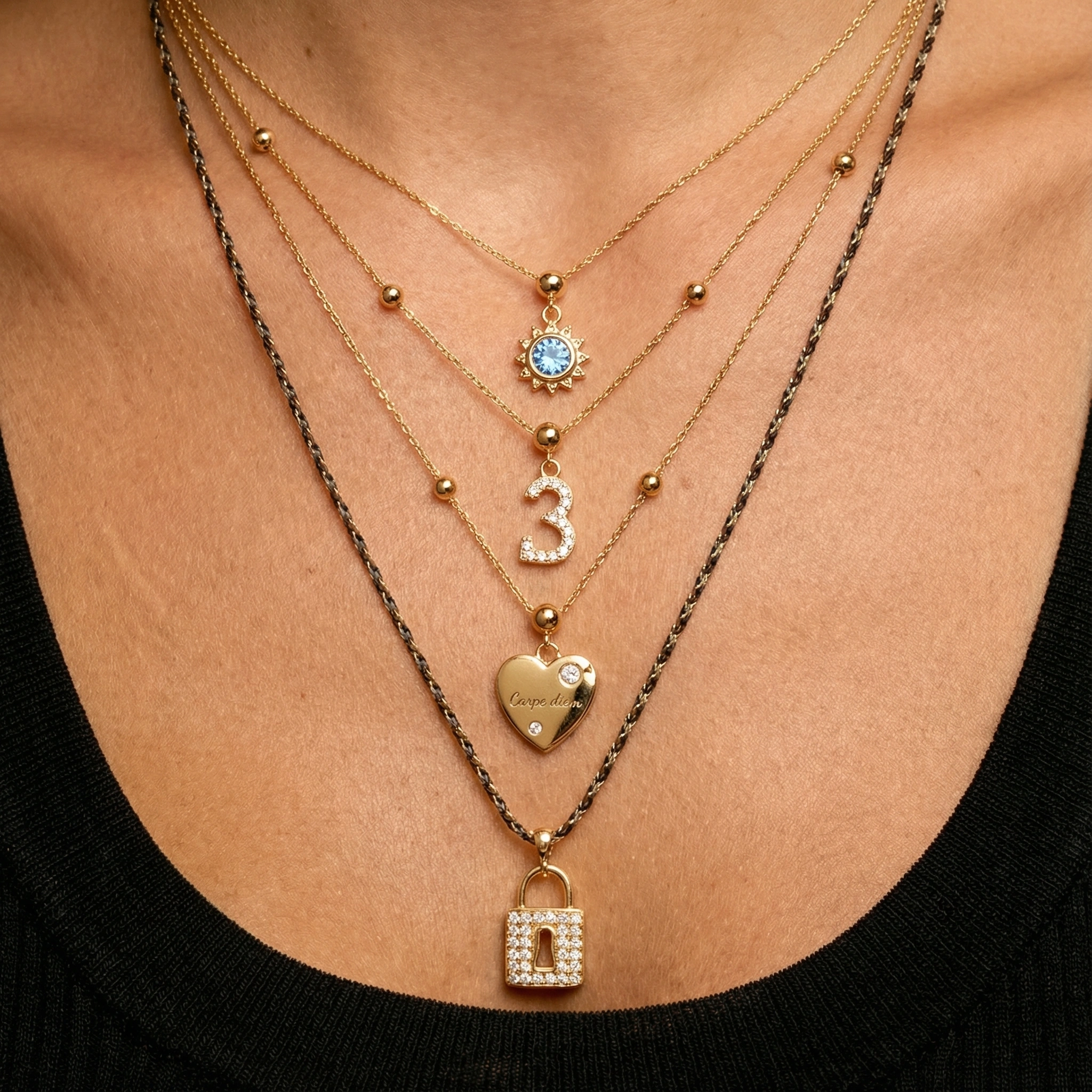 Diamond Lock Charm - Sterling Silver & Cubic Zirconia Heart Lock Charm for Bracelet or Necklace - Image 3