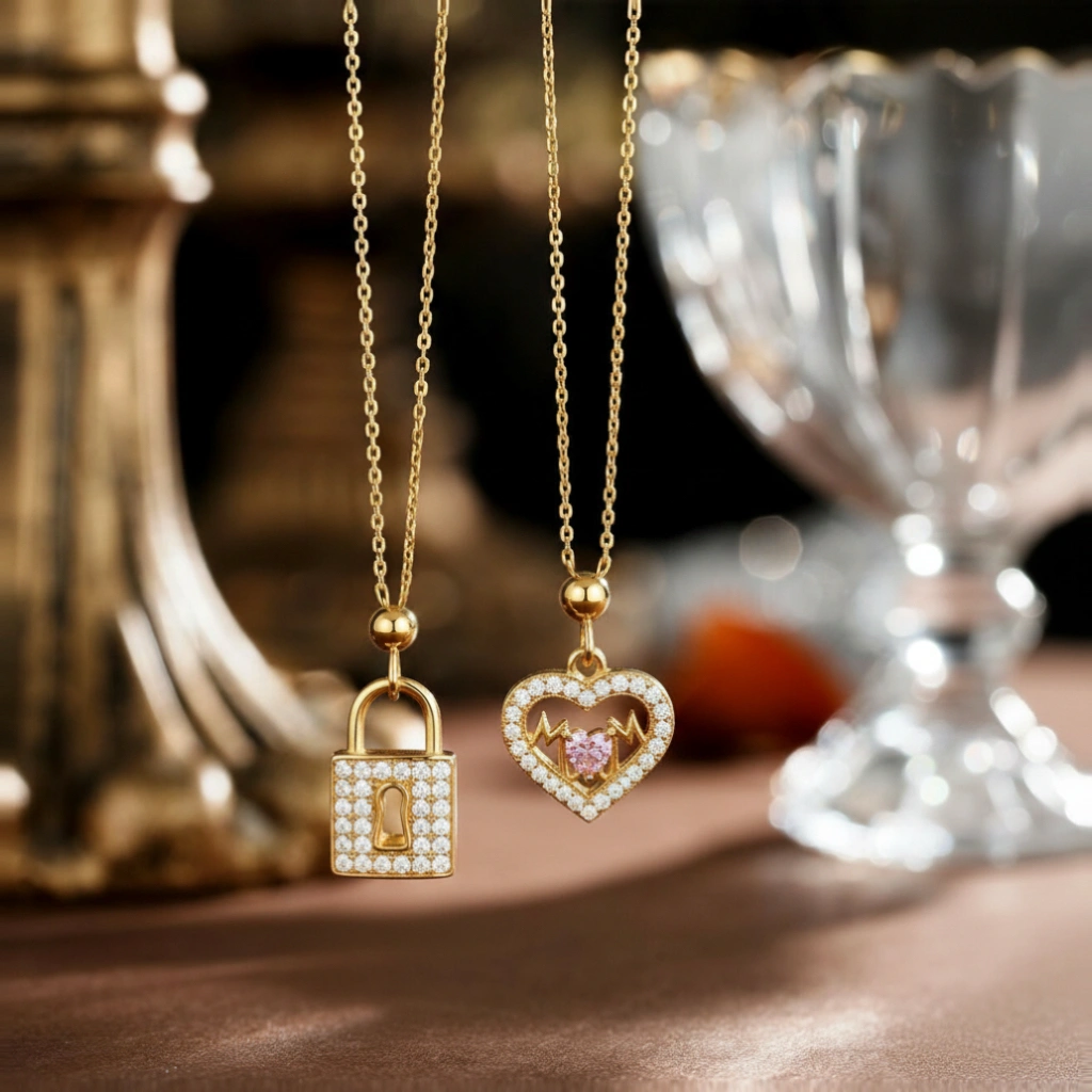 Diamond Lock Charm - Sterling Silver & Cubic Zirconia Heart Lock Charm for Bracelet or Necklace - Image 7