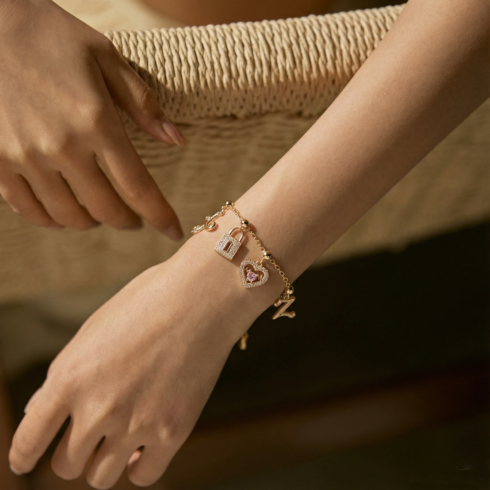 Diamond Lock Charm - Sterling Silver & Cubic Zirconia Heart Lock Charm for Bracelet or Necklace - Image 13