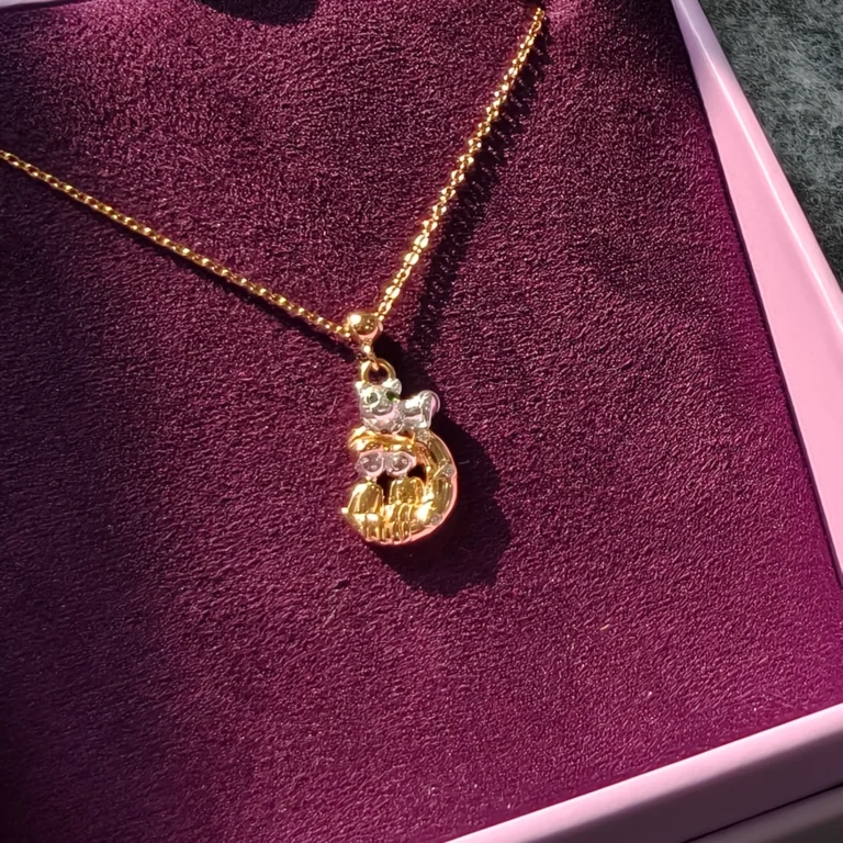 Mystical Guardian Pendant - Couple & Cat on Moon Talisman for Love & Protection photo review