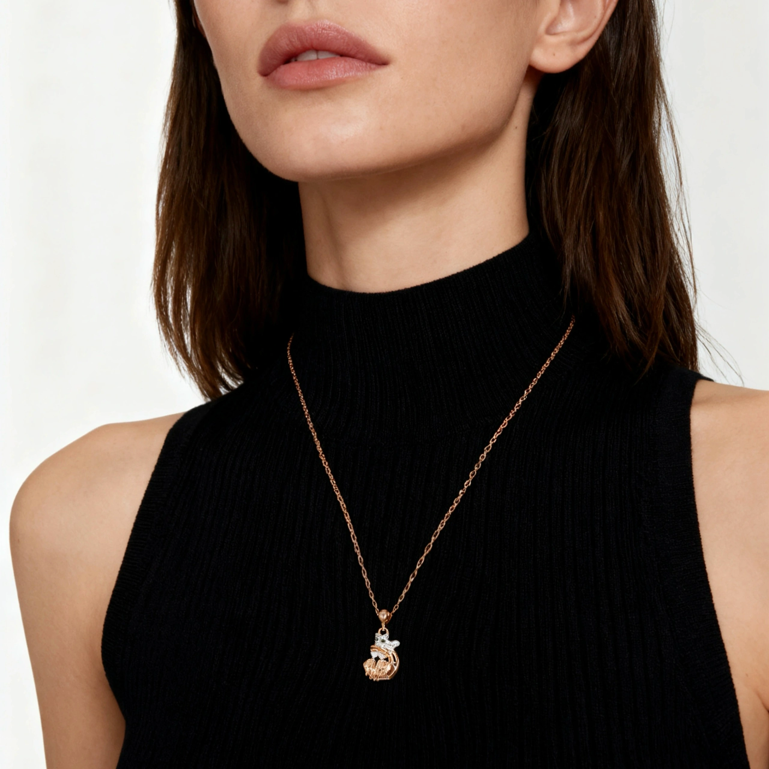 Mystical Guardian Pendant - Couple & Cat on Moon Talisman for Love & Protection - Image 3