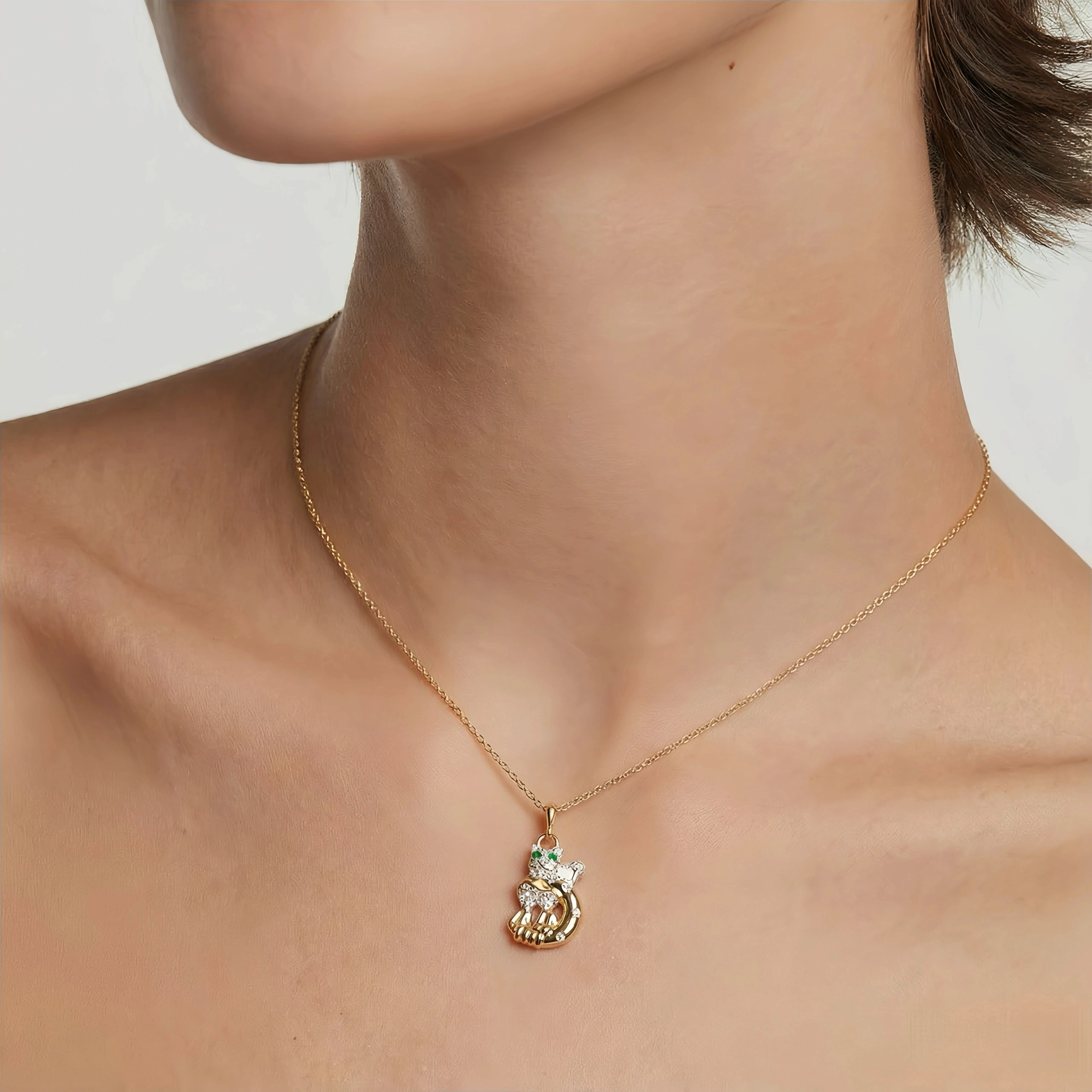 Mystical Guardian Pendant - Couple & Cat on Moon Talisman for Love & Protection - Image 7