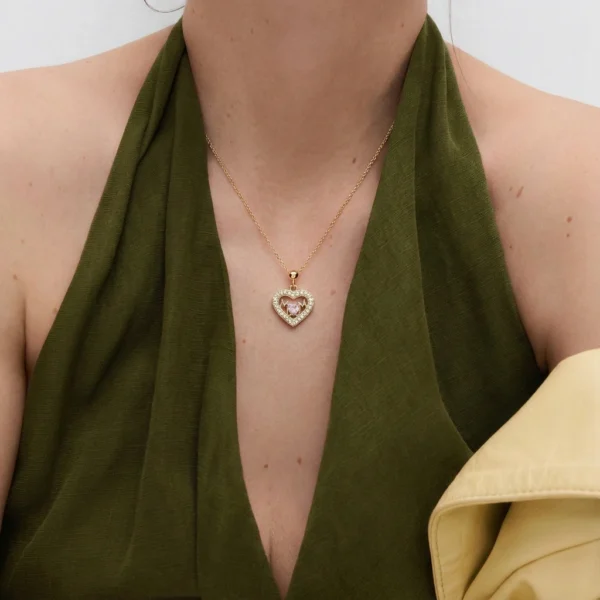 Alternative view of Mum Heartbeat Necklace: Sterling Silver Heart Pendant with “Mum” & Heartbeat Line