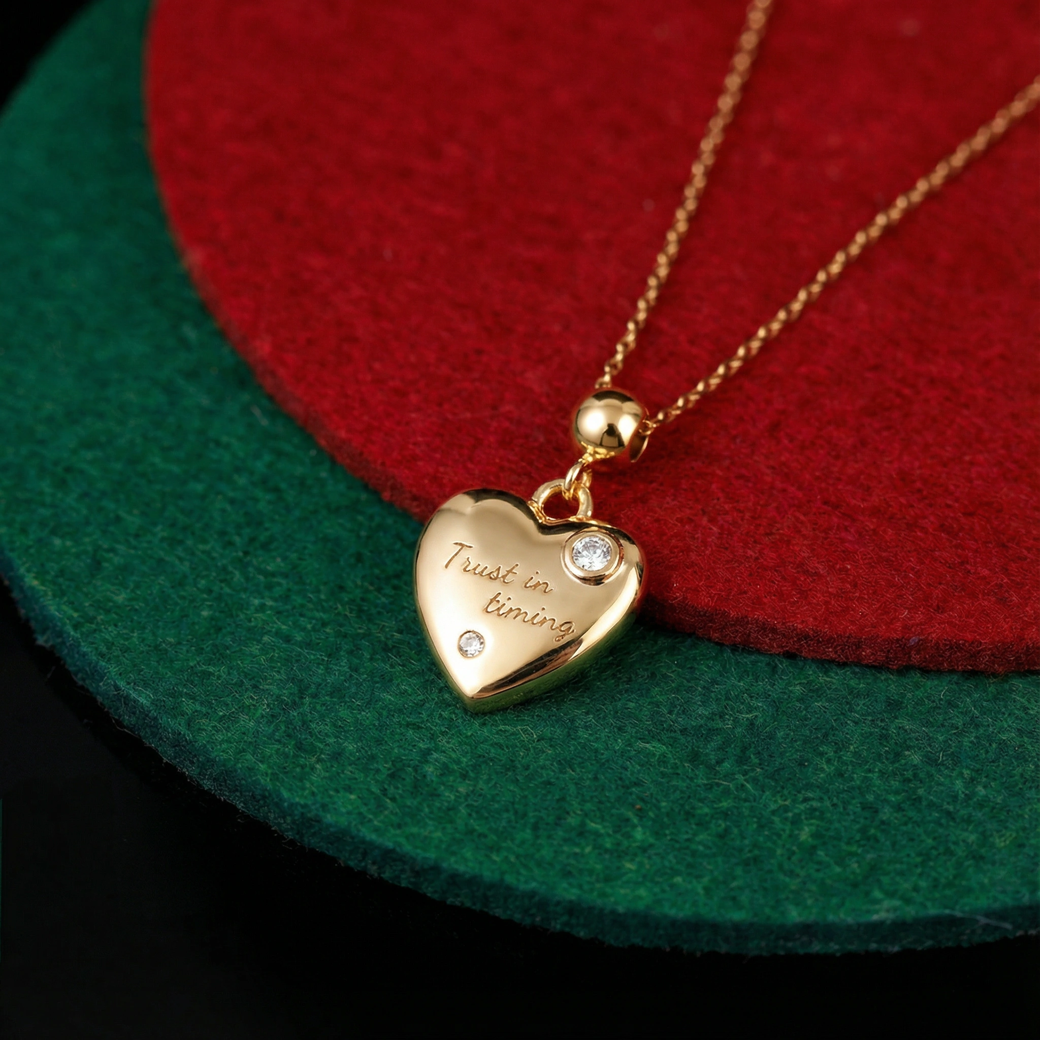 Trust in Timing Charm - Inspirational "Divine Timing" Heart Charm for Bracelet or Necklace - Image 3