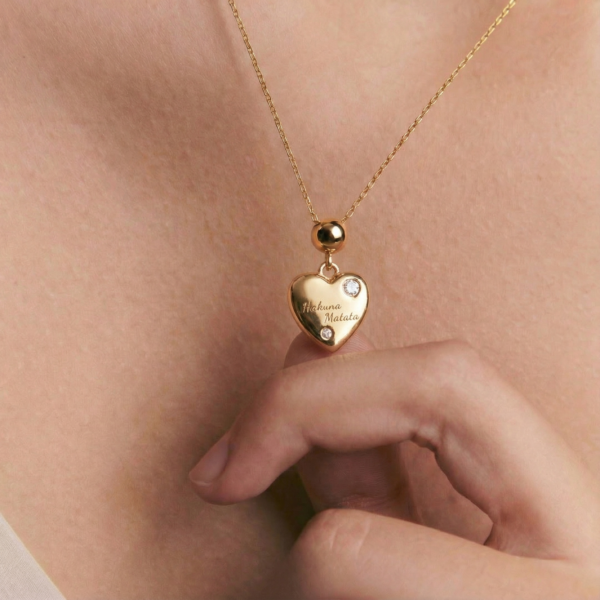 Alternative view of Hakuna Matata Charm - “No Worries” Manifestation Talisman Heart Charm for Bracelet or Necklace