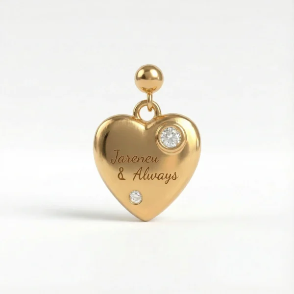 Forever and Always Charm - Sterling Silver Love Heart Charm for Bracelet or Necklace