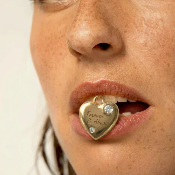 Alternative view of Forever and Always Charm - Sterling Silver Love Heart Charm for Bracelet or Necklace