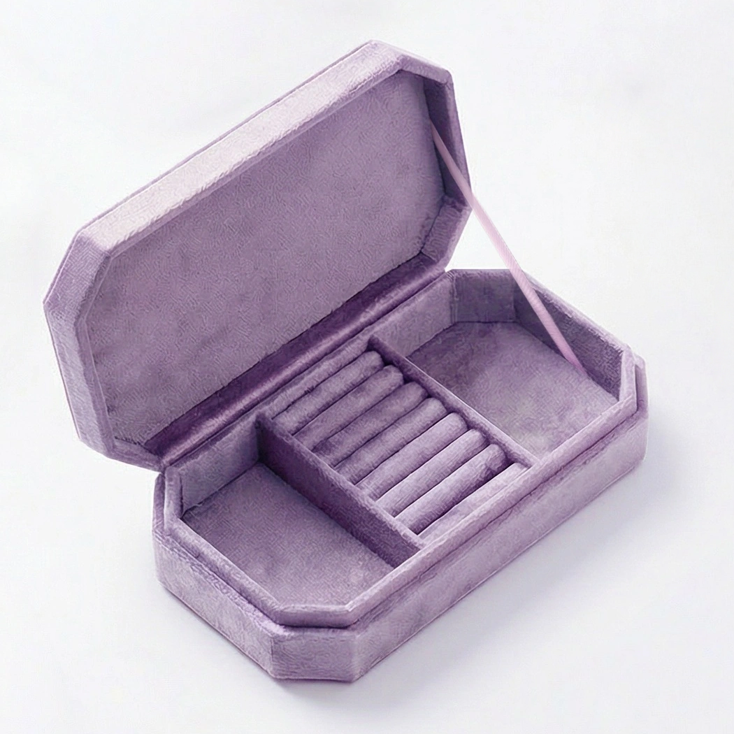 Velvet Jewelry Box with Custom Compartments