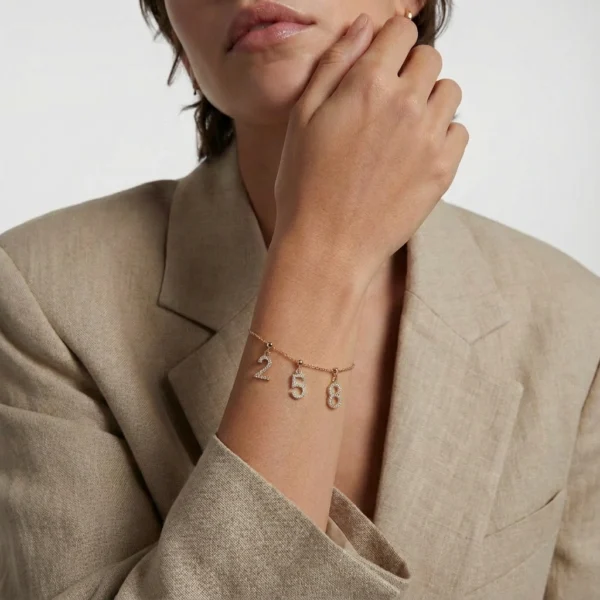 Alternative view of Number Charms - Sterling Silver Personalized Number Charms for Bracelet or Necklace