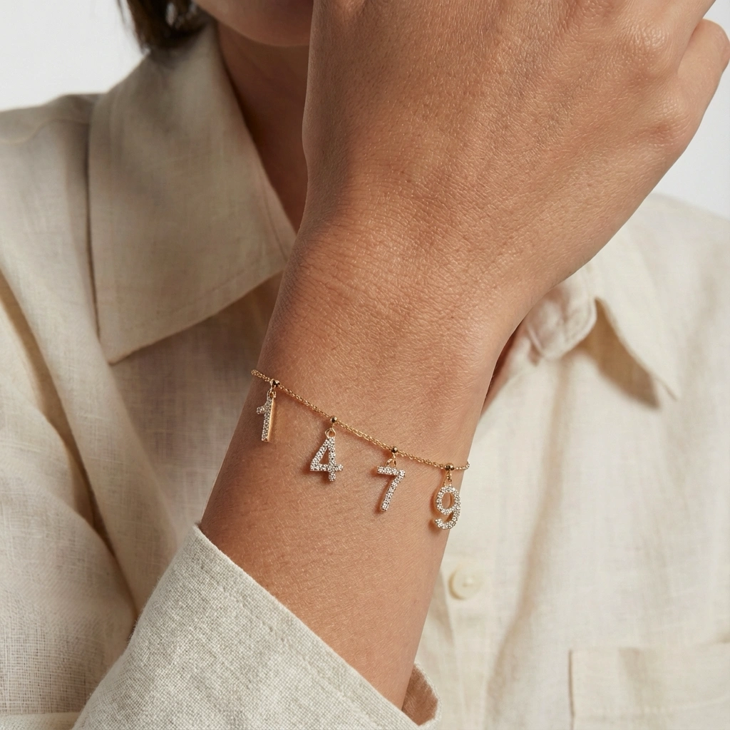 Number Charms - Sterling Silver Personalized Number Charms for Bracelet or Necklace - Image 3